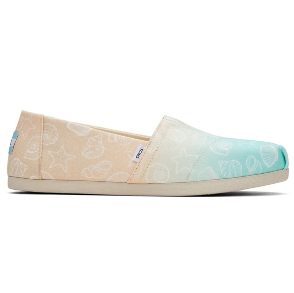 New Tom's Super Cute Multi Ombre Seashell Print Size 8 - Picture 3 of 6